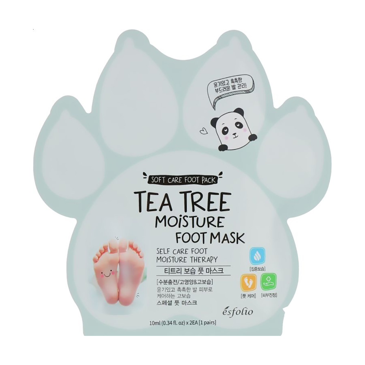 Зволожувальна маска для ніг esfolio Tea Tree Moisture Foot Mask з екстрактом чайного дерева, 1 пара